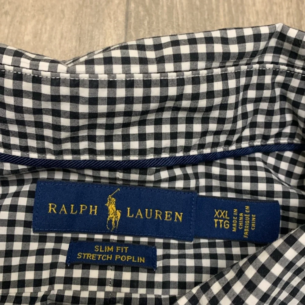 Mens Polo Ralph Lauren Gingham Slim‎ Fit Button Up Stretch Casual Shirt
